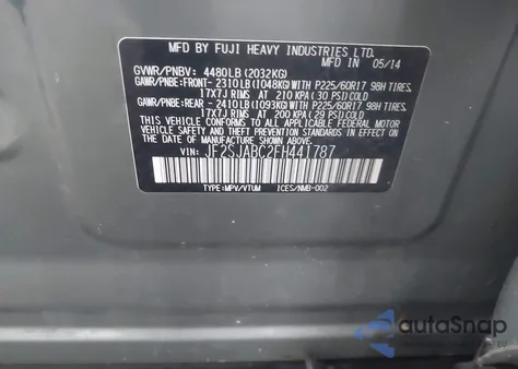 2015 Subaru Forester 2.5I из США, поврежденный, VIN JF2SJABC2FH441787